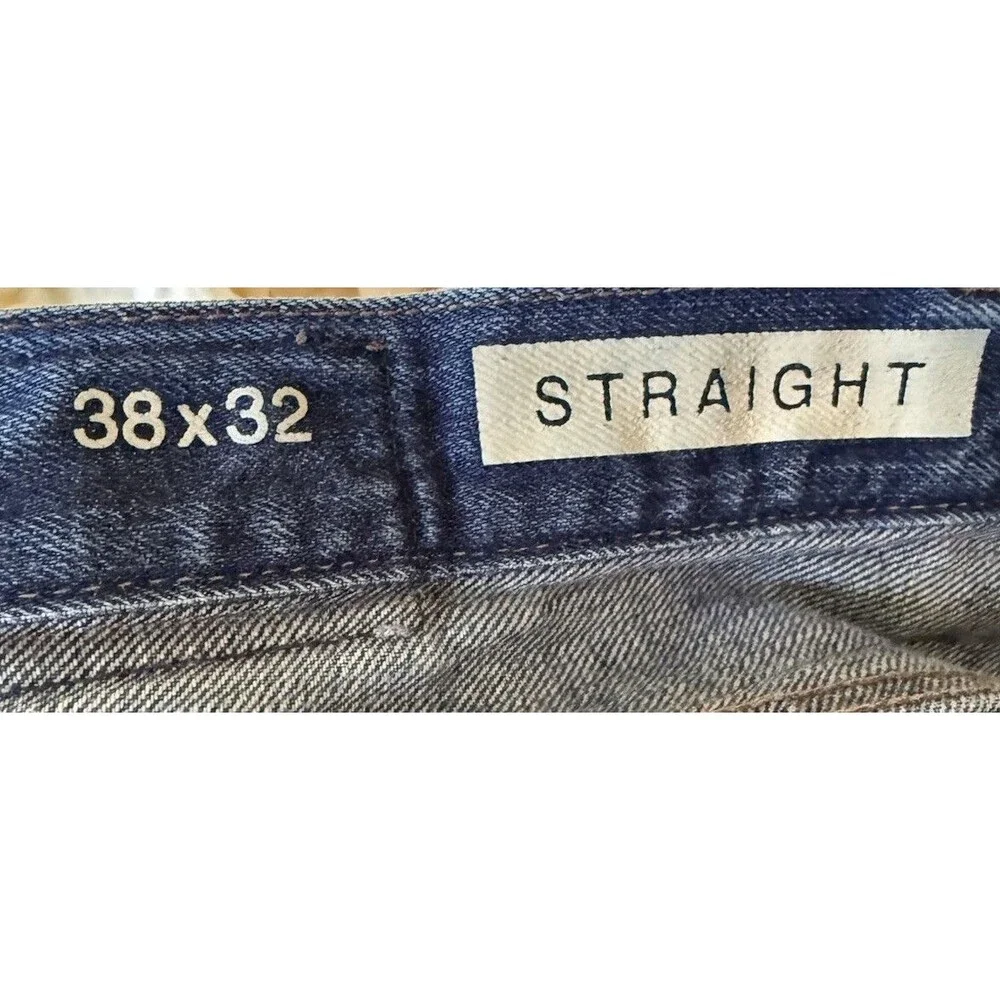 Gap 1969 Straight Fit Japanese Selvedge Dark Wash Jeans Button Fly Mens Sz 38x32